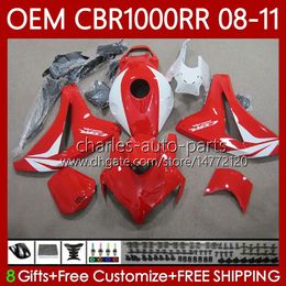 OEM Body For HONDA Fairings CBR 1000 CBR1000 RR CC 2008-11 60No.168 CBR 1000RR CBR1000RR 08 09 10 11 White red CBR-1000 1000CC 2008 2009 2010 2011 Injection Bodywork