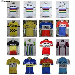 Multi Styles Retro CLASSICAL New Team Cycling Jersey Customized Road Mountain Race Tops OROLLING 4 Pockets H1020