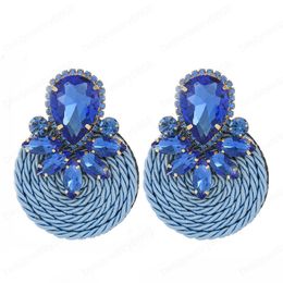 Colourful Crystal Earrings for Women High Quality Rhinestone Handmade Round Drop Earring Fashion Jewellery Accessories