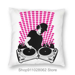Cushion/Decorative Pillow DJ With Turntables And Background Throw Pillows Covers Cases Velvet Pillowcase Cushion Christmas Outdoor Body Tub