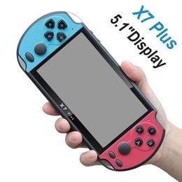 NEW 8GB X7 PLUS Handheld Game Player 5.1 Inch Large PSP Screen Portable Games Console MP4 Players TV Video for GBA NES Game with Retail Box