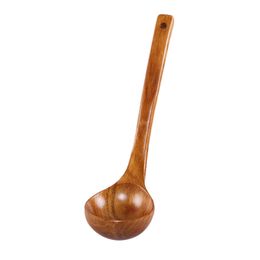 new Long Handle Large Wooden Spoon Dessert Rice SoupTeaspoon Cooking Kitchen Spoons Wood Accessories Tools Home Gadgets DH5660