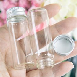22*60*14mm 14ml Glass Bottles With Metal Cap Empty Small Wishing Bottle Vials Jars 100pcslothigh qty