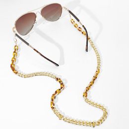 Gold Colour Leopard Chain for Glasses Women Men Acrylic Sunglasses Chains Lanyard Reading Eyeglasses Cord Neck Strap Rope