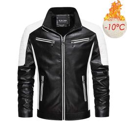 Spring Men 's Vintage Leather Jackets Fleece Outwear Casual Motorcycle Pu Jacket Biker Leather Windbreaker 4XL 211111