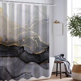 Shower Curtains Marble Colour Curtain Modern Simple Design Bathroom Accessories Decorative Waterproof Screen With Hooks 200x180cm