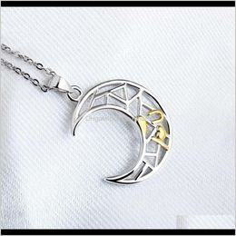 Necklaces & Pendants Jewellery Drop Delivery 2021 Fashion Style Lovers Necklace Pendant The Moon Represents My Heart N5Qge