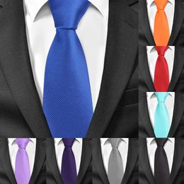 Solid Ties for Men Casual Skinny Neck Gravatas Business Mens Neckties Corbatas 6 Cm Width Groom for Party