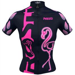 Rosti New Cycling Jersey Women Summer Short Sleeves Pink Tops Tights Outdoor Racing Pro Team Quick Dry Clothes maillot ciclismo G1130
