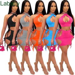 Designer Summer Womens 2 Two Piece Pants Dress Set Shorts Outfits Tracksuits Solid Color Casual Clothing Sexy Sleeveless Tops Suit Plus Size