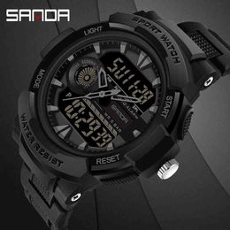 Men's Watch Sports Swimming Waterproof Multifunctional Men Electronic Wristwatch SANDA Top Brand relogio digital Military LED X0524