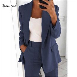 Women's Jacket Korean Fashion Suit Collar Slim Single Button Long Sleeve Solid Elegant Ladies Office Plus Size 5XL Female Blazer 210930