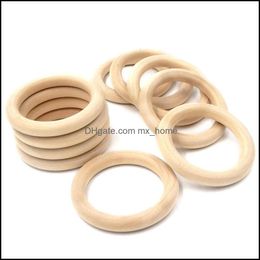 Soothers & Teethers Health Care Baby, Kids Maternity 50Mm Baby Wooden Ring Wood Children Diy Jewelry Making Craft Bracelet Soother Z4475 Dro
