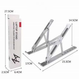 Creative Folding Desktop Bracket Aluminum alloy Stands 10-15.6 inches Laptop stand Mounts 6-position adjustable height Portable Holder