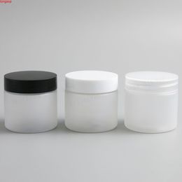 50 X 60g Empty Frost PET Cream Bottle Transparent 2oz Cosmetic Packaging with Plastic lids White Black Cleargoods