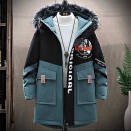 Winter Warm Jacket Youth Fashion Trend Casual Coats Men Cotton Padded Jackets Plus Size Drop 211214