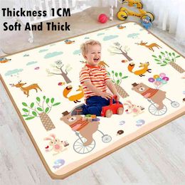 Thicken 1cm Foldable Baby Play Mat Xpe Puzzle Mat Educational Children's Carpet in the Nursery Climbing Pad Kids Rug Games Toys 210402