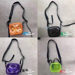 Casual Bags Men Women Colour transparent Backpacks Rainbow metal button zipper 1:1 Version