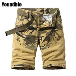 Summer New Men 2021 Casual Vintage Classic Pockets Shorts Pure Cotton Men Outwear Fashion Camouflage Shorts Men Large Size Loose X0705