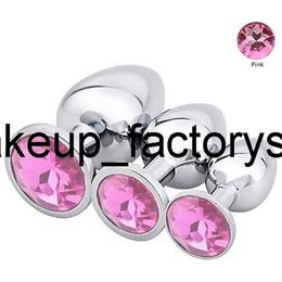 Massage Massage 3Pcs Anal Plug Sex Toys Stainless Butt With Pink Jewelry Erotic Toy Mini Private Good for Men/Women/Gay Shop