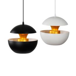 Nordic Aluminium tube pendant lamps Black White Restaurant Bar Cafe pendant lamp Living Room Home decorative Lighting fixture