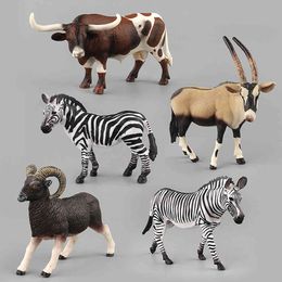Children Kids Zebras Sheep Rhinos Simulation Action Figures Plastic Animal Figurine Educational Toys Miniatures Dollhouse