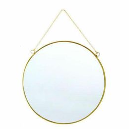Mirrors Nordic Minimalist Home Decoration Geometric Shape Gold Brass Round Mirror Makeup For