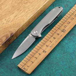 TC4 Folding Tactical Camping Knife with Nine Thorns 14c28n, Titanium Alloy Handle, for Hunting, EDC Pocket Tool