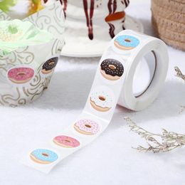 -Decoração de Envoltório de Presente para Bolo Padrão Padrão Padrão Cookies Sinal Donut Stickers Box Embalagem Rolo Etiqueta Selo Etiquetas