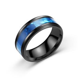 UPDATE Black Stainless Steel shell ring band finger enamel rings for women men fashion Jewellery will and sandy
