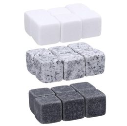 Bar Tools Natural Whisky Stone 6pcs/set 9pcs/set with Velvet Bag Ice wineStone Various specifications whiskey Ices wine Stones SN5304