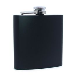 Mixed colored 6oz painted stainless steel hip flasks with screw cap RH0753