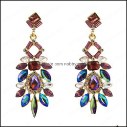 Dangle & Chandelier Earrings Jewelry Exaggerated Rhinestone Fl Diamond Womens Fashion Earring Drop Delivery 2021 Pyz2T