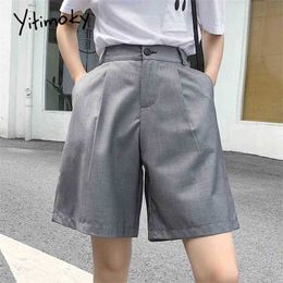 high waist shorts black women summer Formal Solid Straight plus size 5XL short pants fashion women korean wide leg pant new 210323