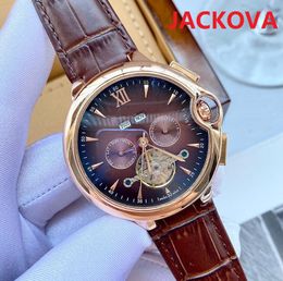 Brown Black Leather Strap Men watches 44mm Mens Fashion womens Mechanical Automatic DAYDATE President Movement Folding Clasp Watch man Wristwatches