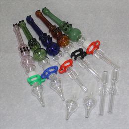 Hookahs Smoking Glass Nectar with 14mm joint Stainless Steel Nail quartz tips nectar water pipes dab rigs