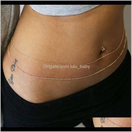 Chains Fashion Sexy Goldsier Double Layer Beads Waist For Women Summer Belly Beach Body Chain Ornament Jewellery Cdbyp Kbphg