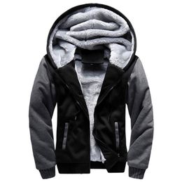 Homens Hoodies Inverno Grosso Quente Fleece Zipper Homens Hoodies Casaco Sportwear Masculino Streetwear Hoodies Moletons Homens 4xl 5XL 211014