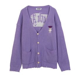 V-neck purple winter women's design fashion long sleeve top South Korea street fashion trend 210602