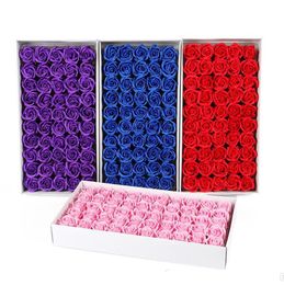 New Year Wedding Flowers Soap Flower 6cm Artificial Roses 50PCS Box-packed for Romantic Valentine's Day Gift
