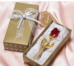 Romantic Wedding Gifts Multicolor Crystal Rose Favour With Colourful Box Party Favours Baby Shower Souvenir Ornaments For Guest SN2150