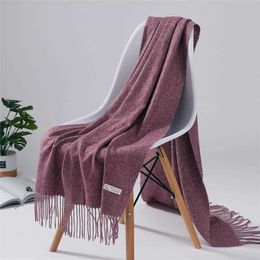 Solid Cashmere Pashmina Beautiful Winter Warm Scarf Small Plaid Women Shawl Long Tassel Speckled Color Wraps Soft Feeling Q0828