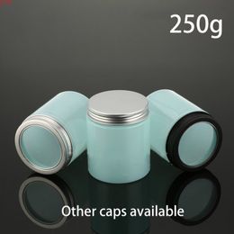 250g Plastic Candy Green Bottle Empty 250ml Cosmetic Skin Care Cream Lotion Pill Spice Jar with Window lid Free Shippinggood qty