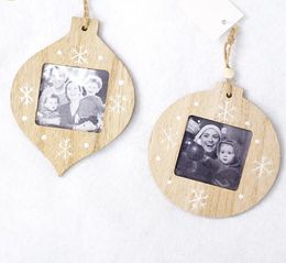 Christmas Decorations Sublimation Blanks Pendant DIY Photo Pendant Wooden Photo Frame Christmas Gifts Xmas Tree Ornament