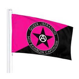 Queer Anarchist 3' x 5'ft Flags Outdoor Banners 100D Polyester High Quality With Brass Grommets