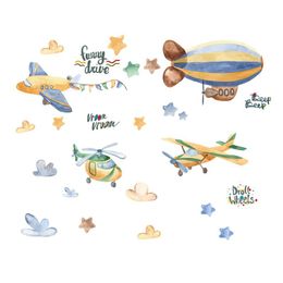 Wall Stickers Cartoon Airship For Kids Room Nursery PVC Decals Art Murals Poster DIY Home Deoration