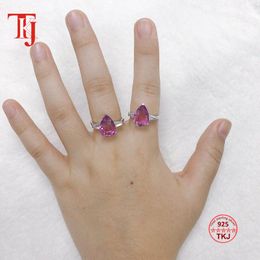 Cluster Rings TKJ Luxury 925 Sterling Silver Tourmaline Zircon Engagement For Women Prong Setting Wedding Band Ring Party Jewellery