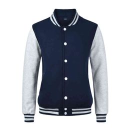 Men Colorblock Letter Patched Contrast Tape Bomber Jacket Baseball Uniform School Stand Collar Sweater For Team Cardigan Coat 220119