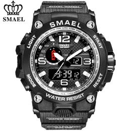 SMAEL Mens Watches Top Luxury Brand Sports Watch Waterproof Men Digital Quartz Wristwatch Military Chronograph Relogio Masculino X0524