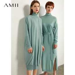 Minimalism Autumn Knitted Women Cardigan Causal Solid Full Sleeve Knee-length Coat Female Overcoat 12030245 210527